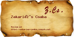 Zakariás Csaba névjegykártya
